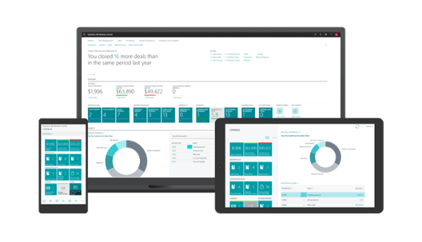 ERP software Microsoft Dynamics 365 Business Central desktop mobiel en tablet