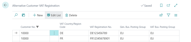 Meerdere BTW nummers per klant gebruiken bij gebruik van verzendadressen in microsoft Dynamics 365 Business Central