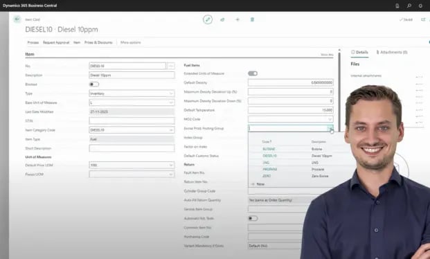 Accijns setup in Microsoft Dynamics 365 Business Cental met FuelVision365 van Logic Vision